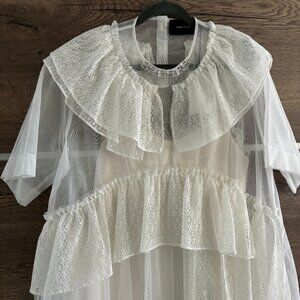 Simone Rocha White Tulle Dress w/Slip - Size UK12/US8 - NWT